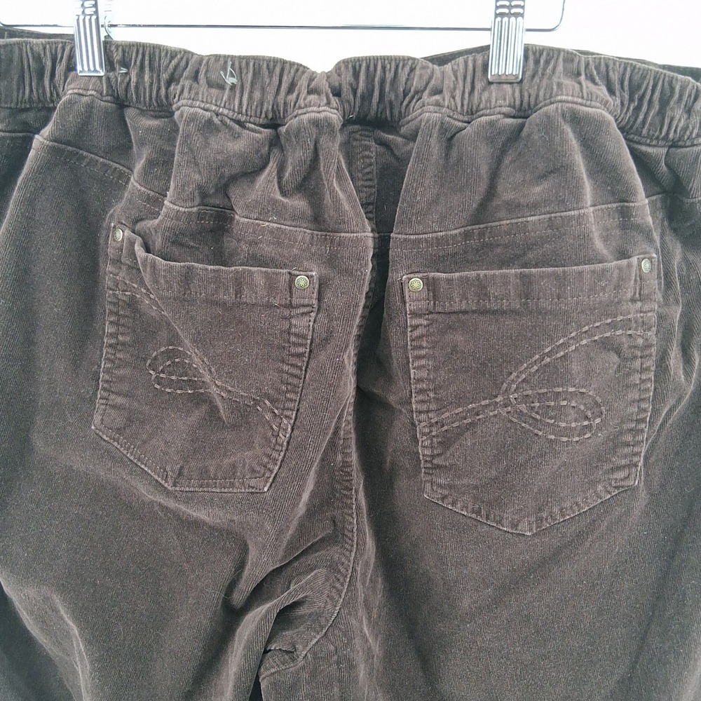 Catherines Brown Corduroy Pants Womens 1X Elastic Waist Pull On‎ Casual Comfy - Picture 6 of 14